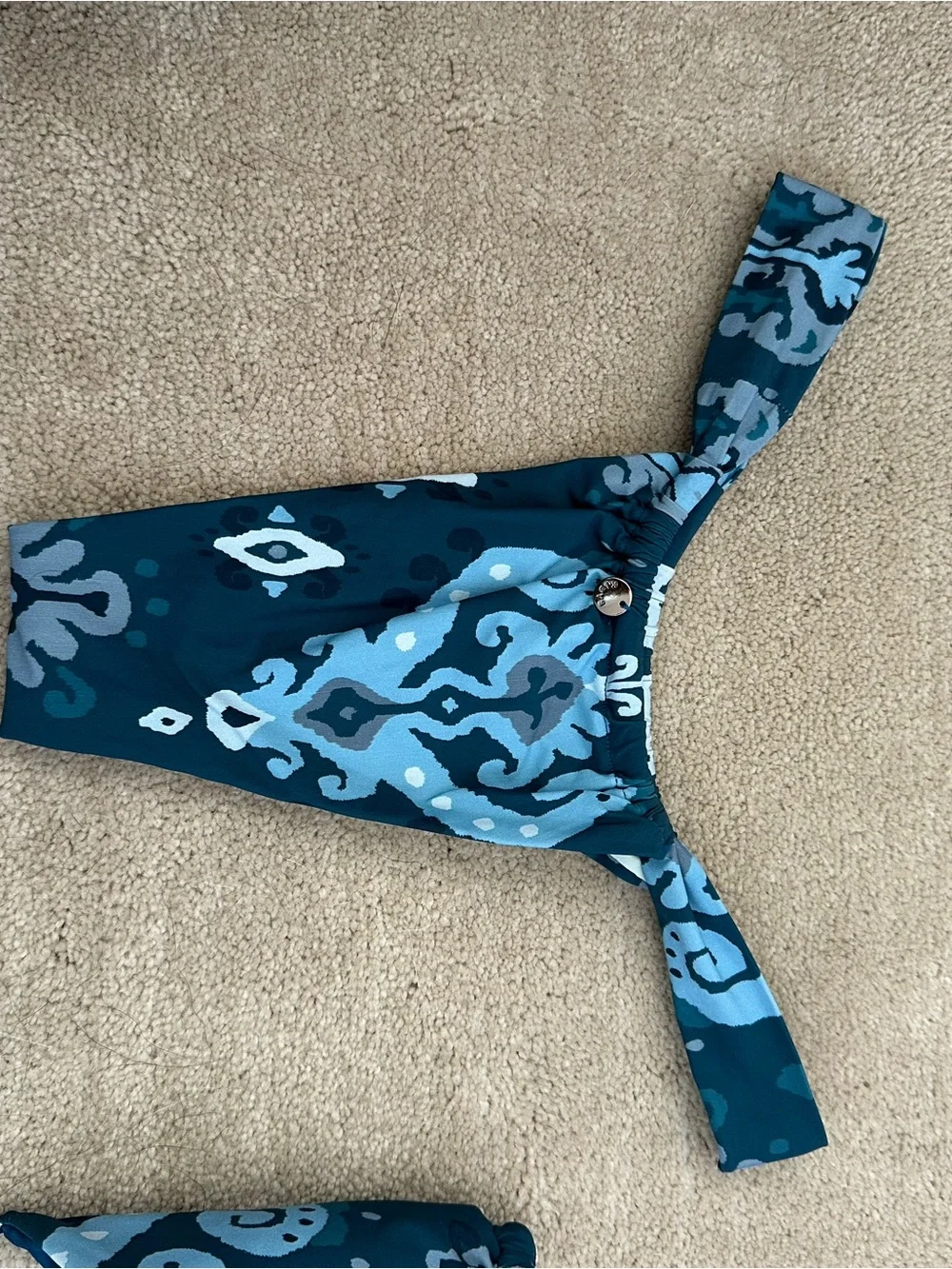Women's Teal Paisley Triangle Bikini Set